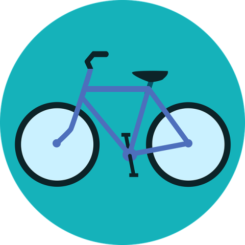 bike with blue background