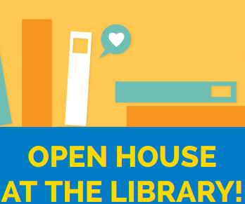 books with words open house at the library