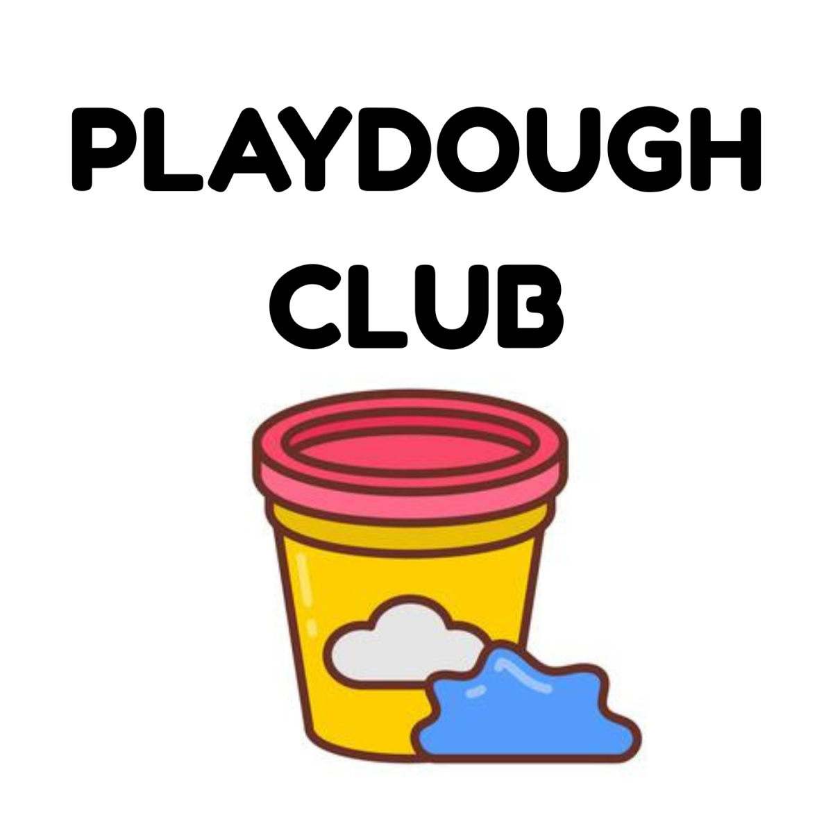 Playdough container with the words Playdough Club