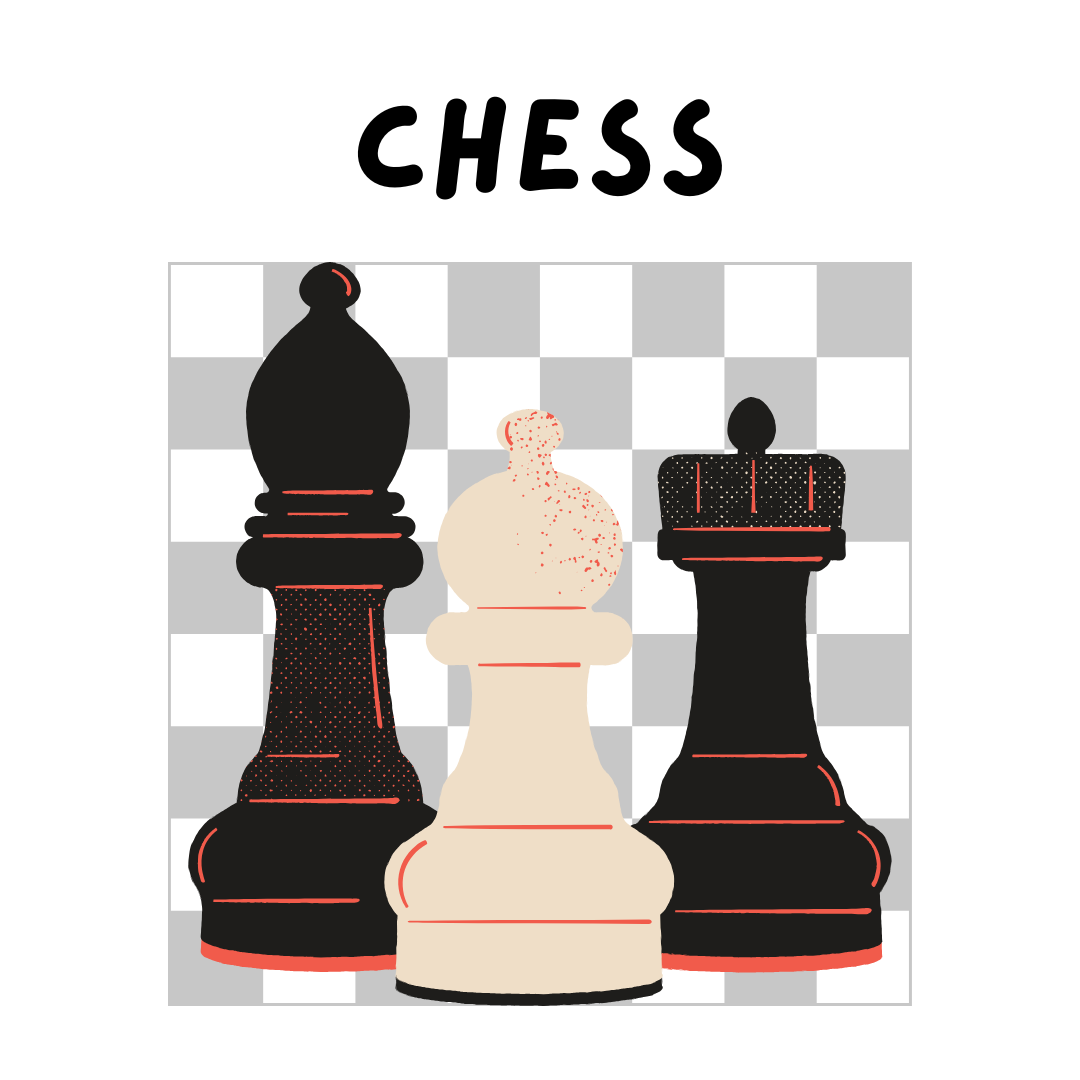 Chess pieces in front of a transparent chess board