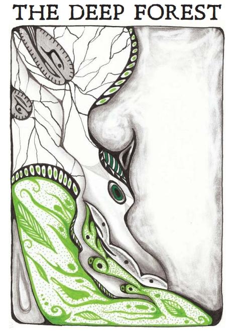 Artwork for The Deep Forest, a map-making table-top role playing game.