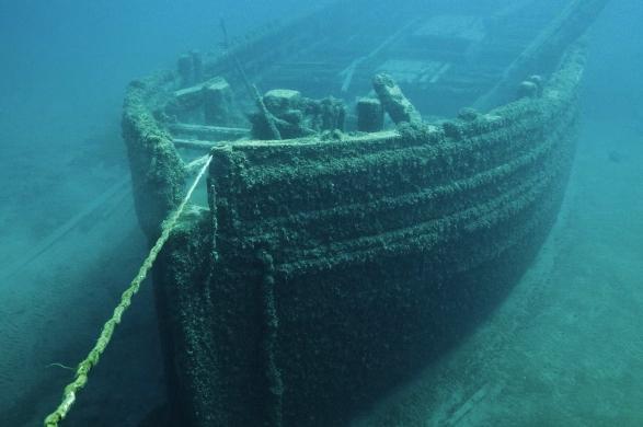 shipwreck in the ocean